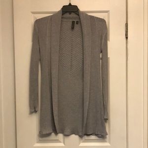 Zoe + Phoebe gray open front cardigan size small